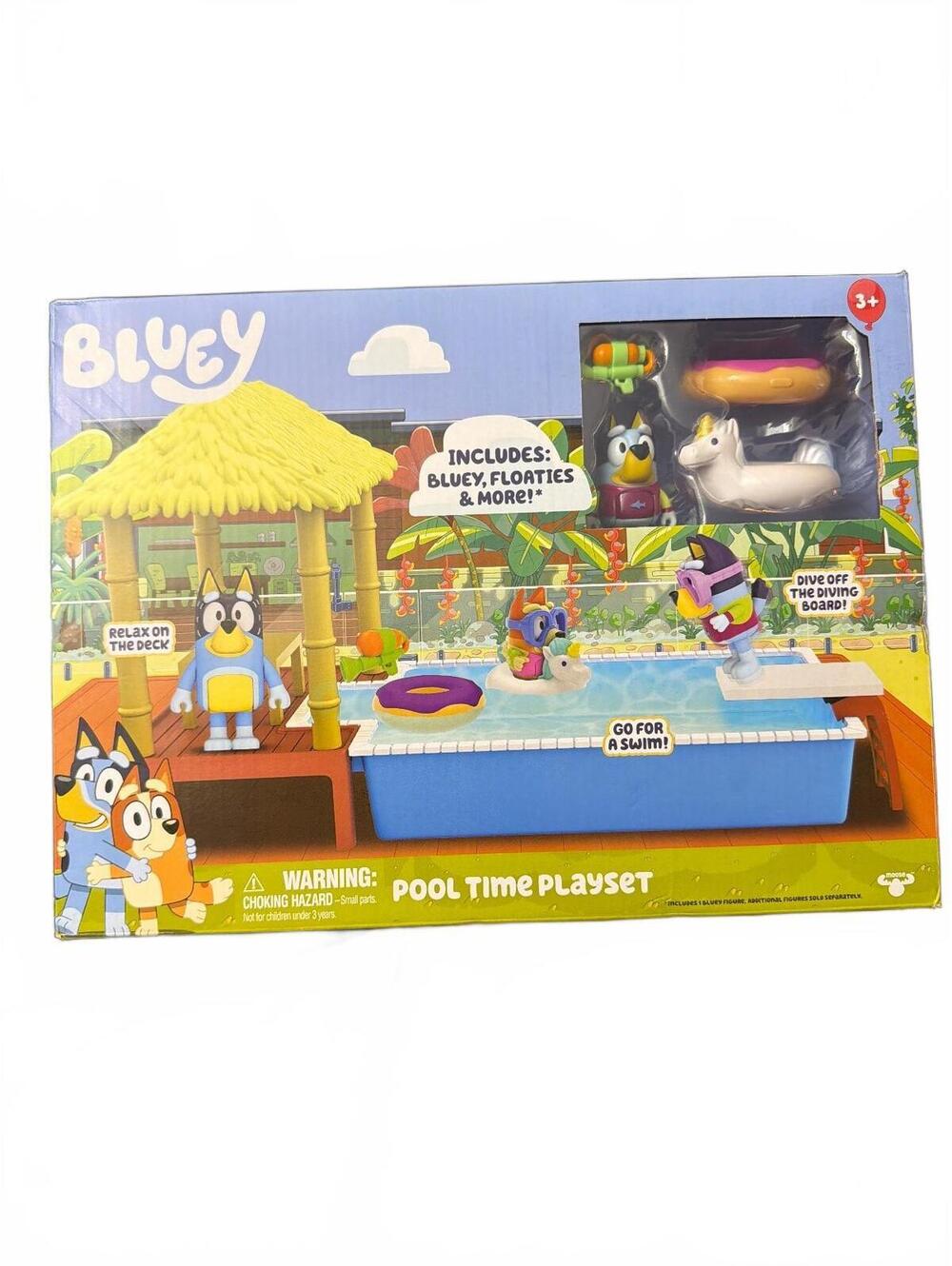 Bluey Pool Time Playset with Floaties and Figures